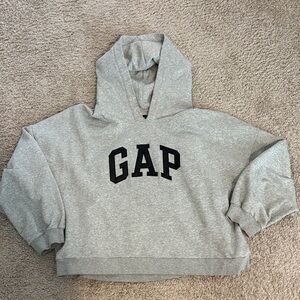 GAP Light Gray Hoodie with Black Logo